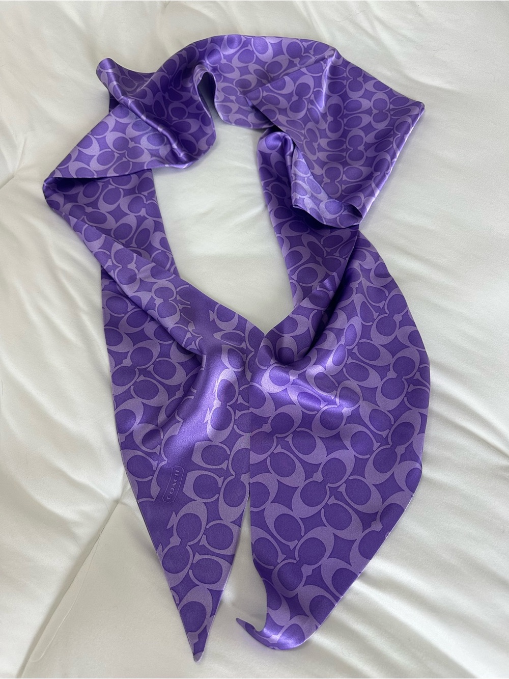 Coach purple logo twilly scarf